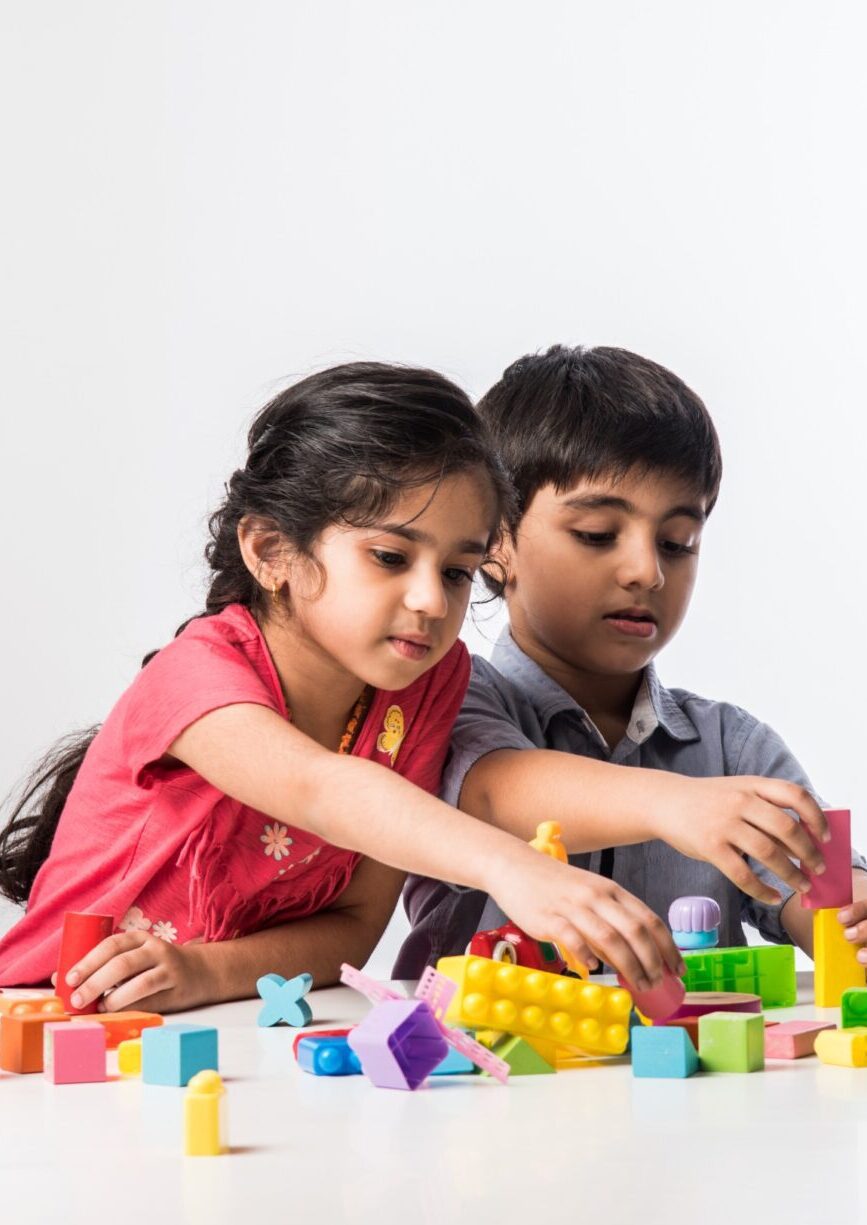 children playing with blocks