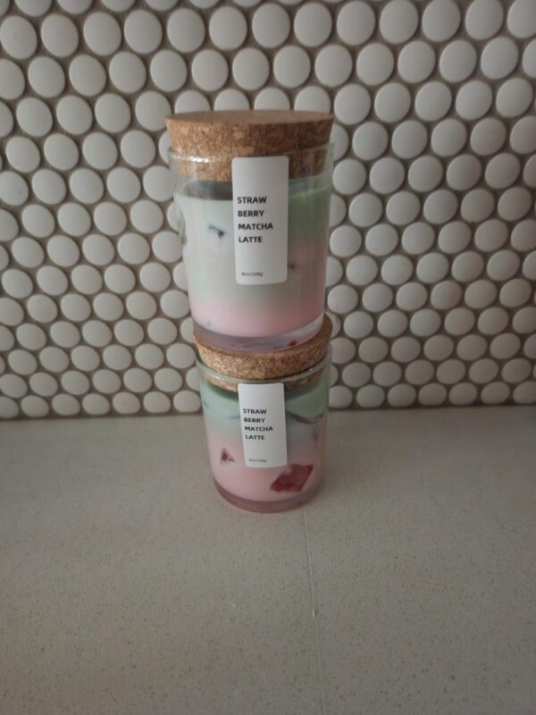 Strawberry Matcha Latte Candle - Image 2